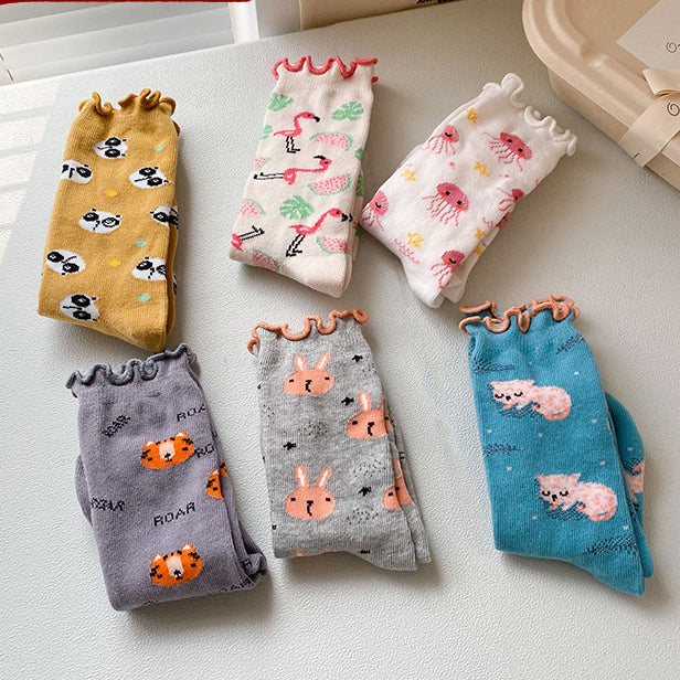 Girls Animals Flamingo Cartoon Accessories Socks