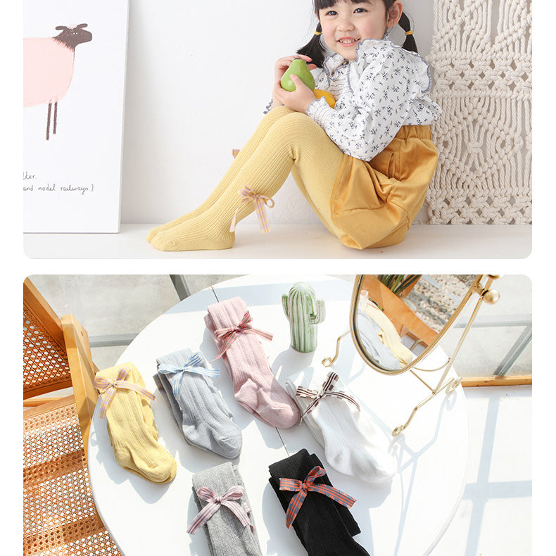 Baby Kid Unisex Solid Color Dancing Leggings Pantyhose