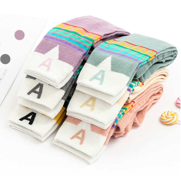Baby Kid Unisex Solid Color Striped Accessories Socks