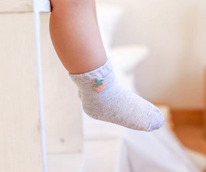 Baby Kid Girls Boys Solid Color Embroidered Socks
