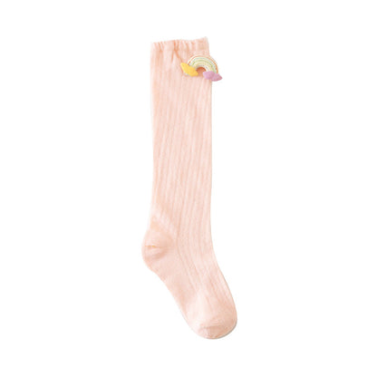 Baby Kid Girls Boys Solid Color Rainbow Accessories Socks
