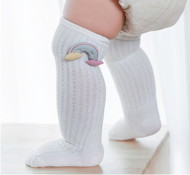 Baby Kid Girls Boys Solid Color Rainbow Accessories Socks