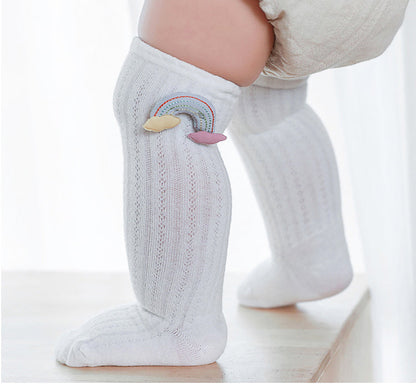 Baby Kid Girls Boys Solid Color Rainbow Accessories Socks