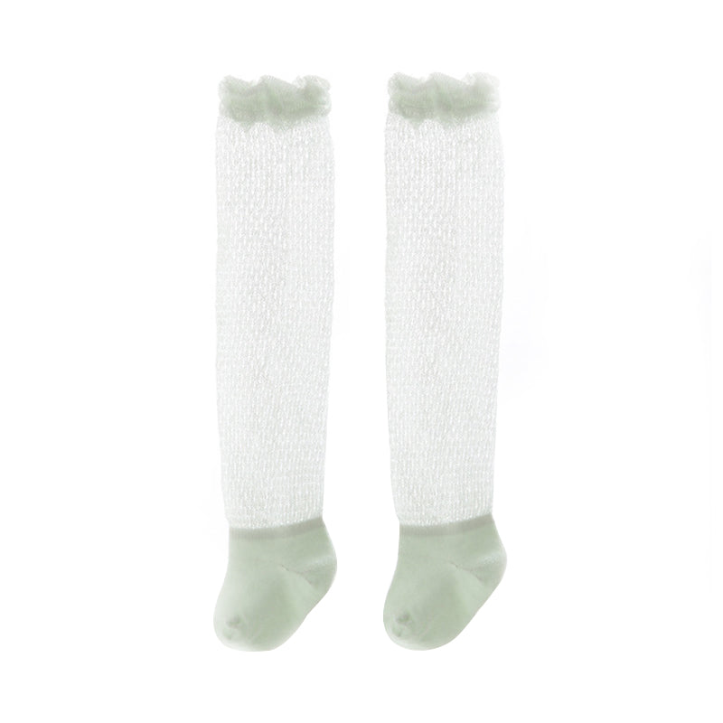 Baby Kid Girls Boys Solid Color Lace Accessories Socks