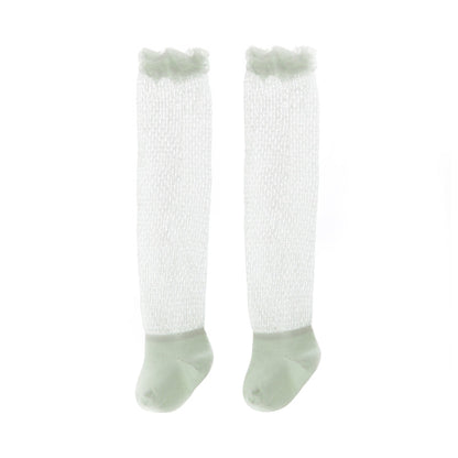 Baby Kid Girls Boys Solid Color Lace Accessories Socks