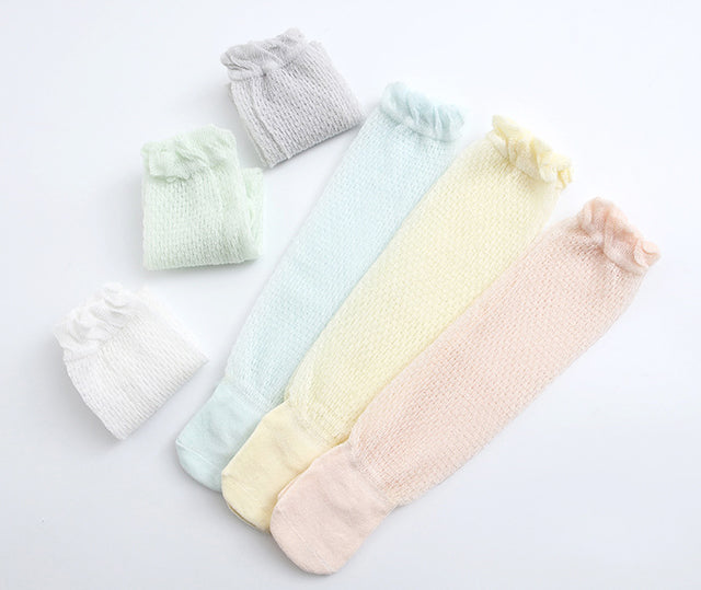 Baby Kid Girls Boys Solid Color Lace Accessories Socks