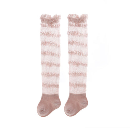 Baby Kid Girls Boys Solid Color Lace Accessories Socks