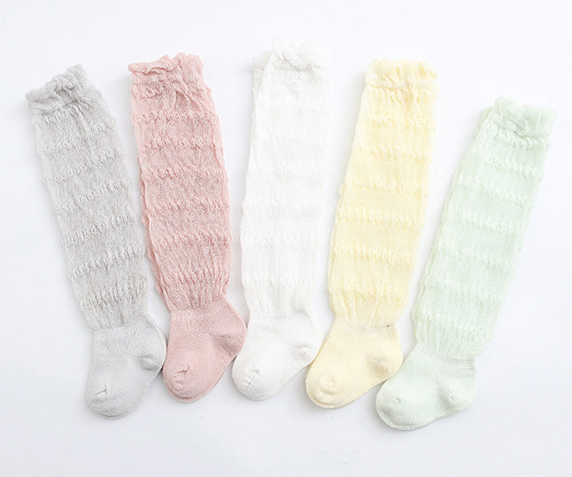 Baby Kid Girls Boys Solid Color Lace Accessories Socks