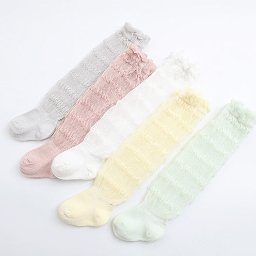 Baby Kid Girls Boys Solid Color Lace Accessories Socks