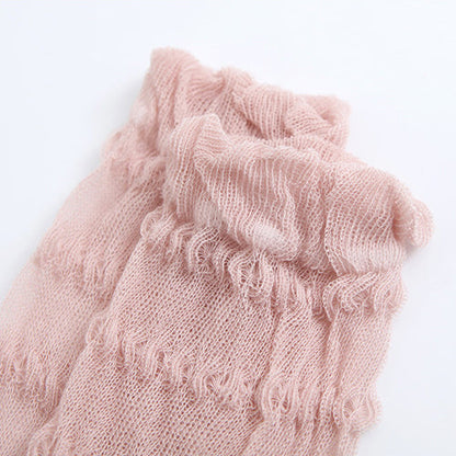 Baby Kid Girls Boys Solid Color Lace Accessories Socks