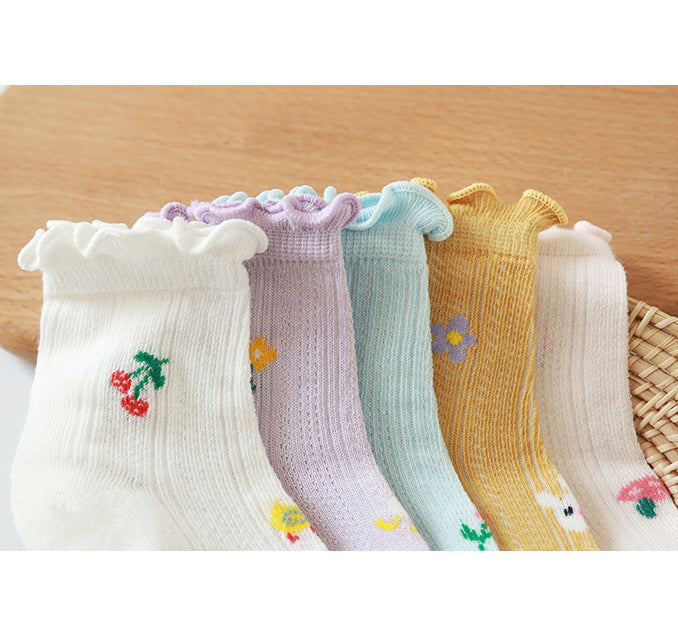Baby Kid Girls Boys Flower Fruit Animals Socks