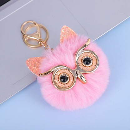 Gold Powder Sequin Owl Imitation Otter Rabbit Fur