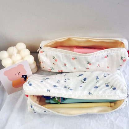 Simple Small Floral Cotton Pencil Case