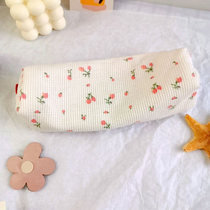 Simple Small Floral Cotton Pencil Case