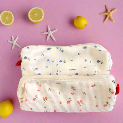 Simple Small Floral Cotton Pencil Case