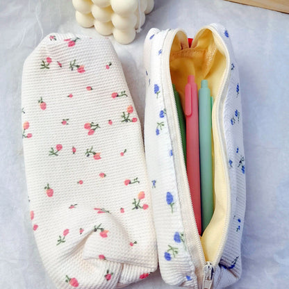 Simple Small Floral Cotton Pencil Case