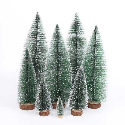 Mini Christmas Tree White Snowy PVC Ornaments