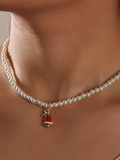 Pearl Holiday Pendant Necklace