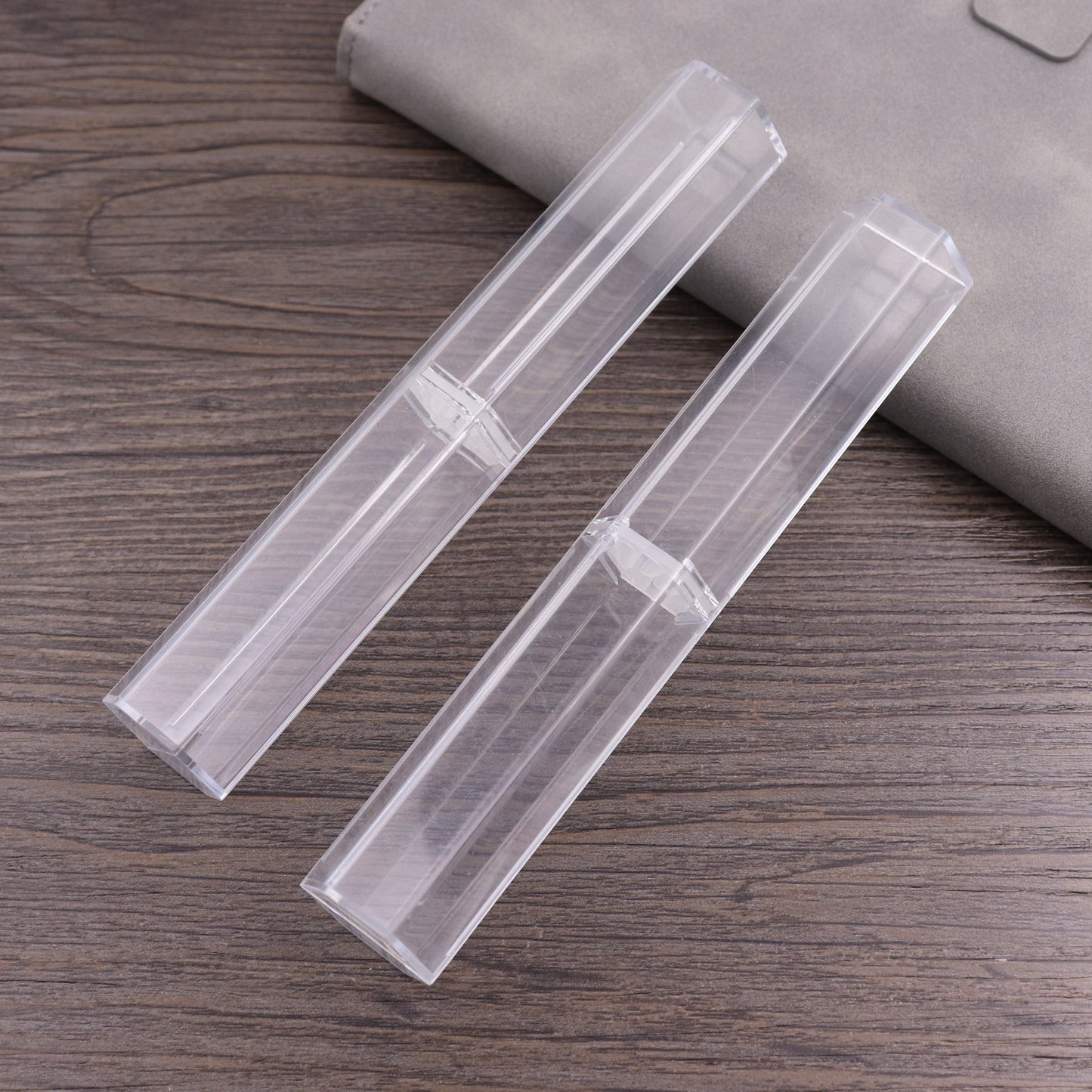 Plastic Transparent Cylinder Rectangular Triangle Pen Box Gift Box