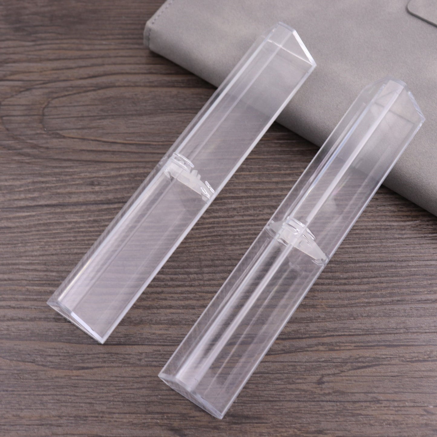 Plastic Transparent Cylinder Rectangular Triangle Pen Box Gift Box