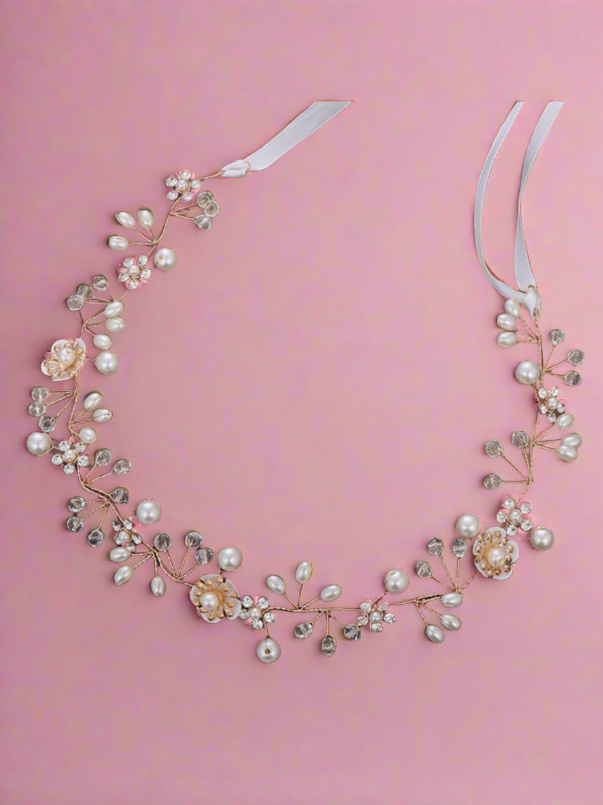 Tiny Pearl Blooms Flower Headband