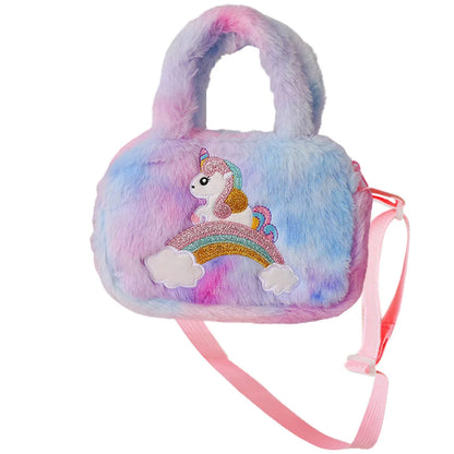 Fluffy Plush Unicorn Handbag