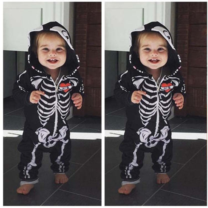 Baby Kid Boys Love heart Print Halloween Jumpsuits
