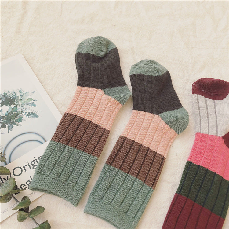 Unisex Color-blocking Socks
