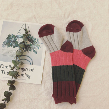 Unisex Color-blocking Socks