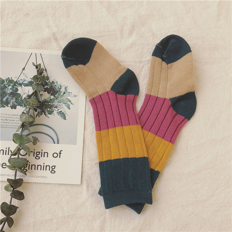 Unisex Color-blocking Socks