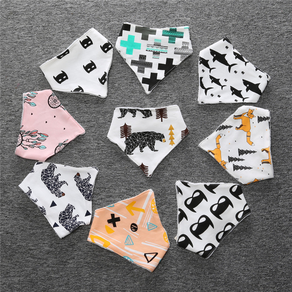Baby Unisex Animals Cartoon Print Baby Bibs Wholesale