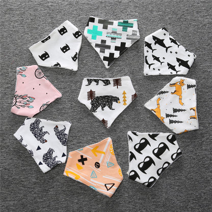 Baby Unisex Animals Cartoon Print Baby Bibs Wholesale