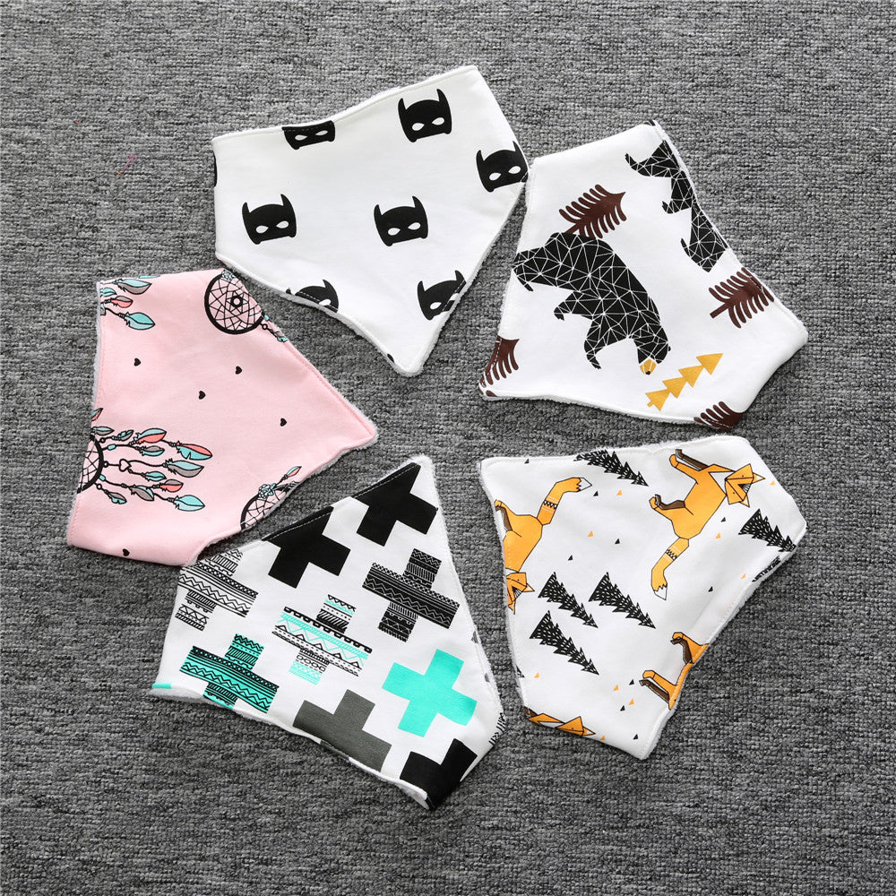 Baby Unisex Animals Cartoon Print Baby Bibs Wholesale
