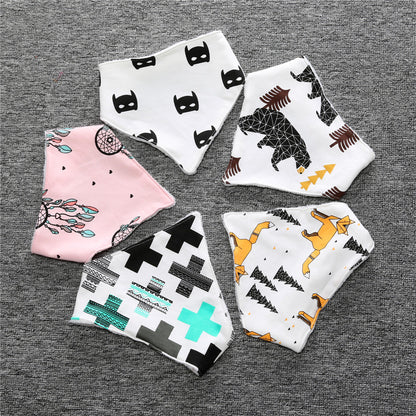 Baby Unisex Animals Cartoon Print Baby Bibs Wholesale