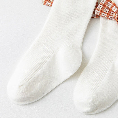Girls Bow Muslin&Ribbed Accessories Socks Wholesale 220214582