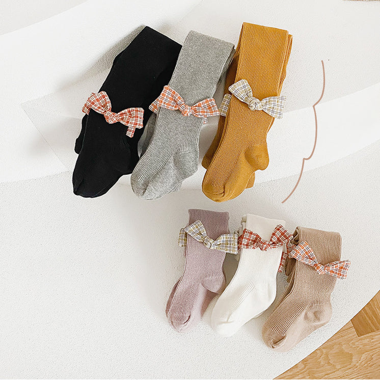 Girls Bow Muslin&Ribbed Accessories Socks Wholesale 220214582