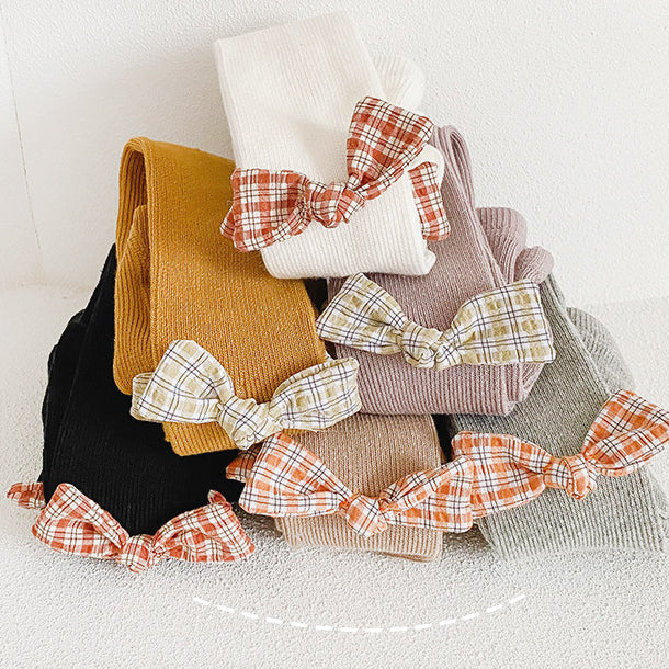 Girls Bow Muslin&Ribbed Accessories Socks Wholesale 220214582