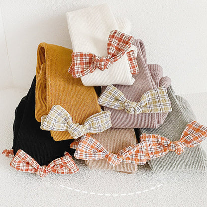 Girls Bow Muslin&Ribbed Accessories Socks Wholesale 220214582