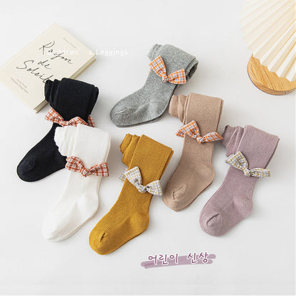 Girls Bow Muslin&Ribbed Accessories Socks Wholesale 220214582