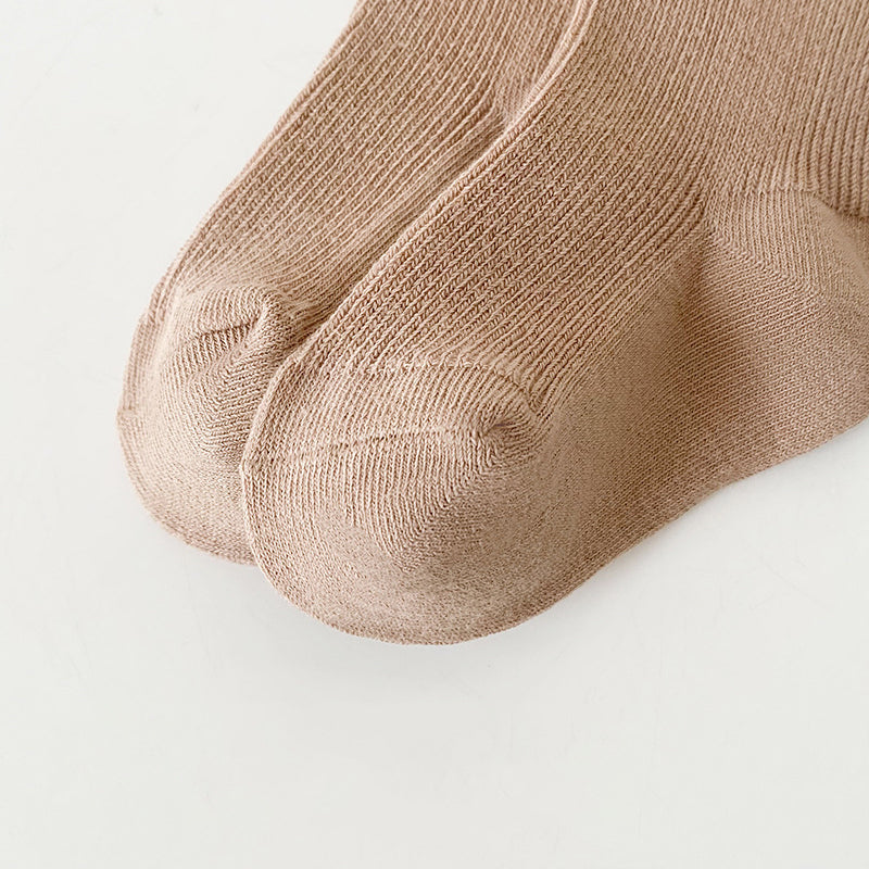 Girls Animals Embroidered Muslin&Ribbed Leggings Socks