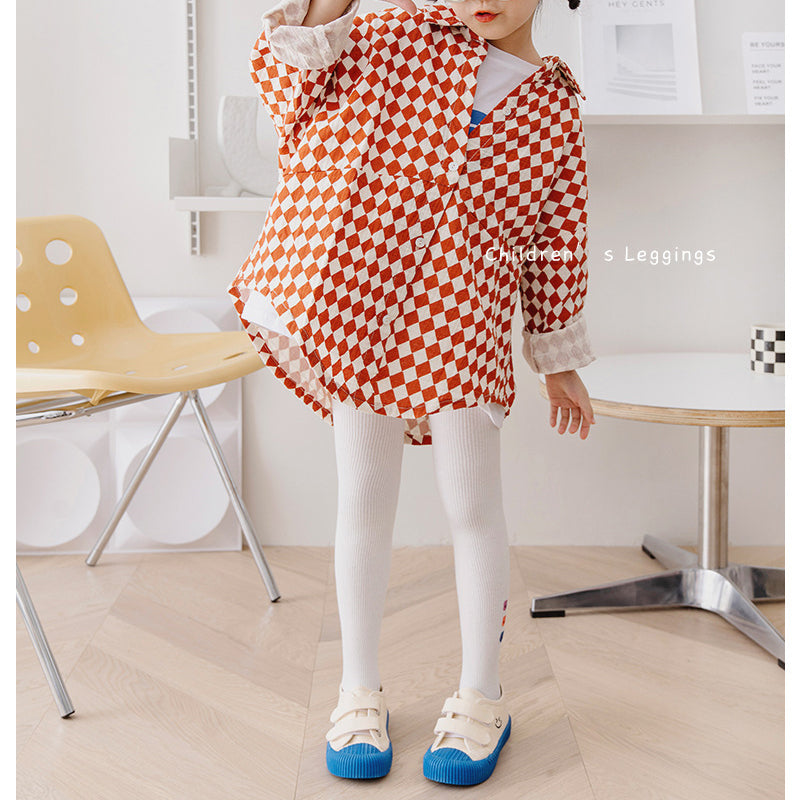 Girls Animals Embroidered Muslin&Ribbed Leggings Socks