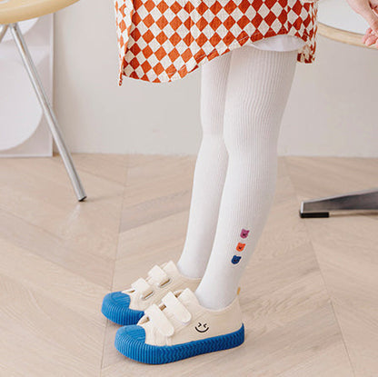 Girls Animals Embroidered Muslin&Ribbed Leggings Socks