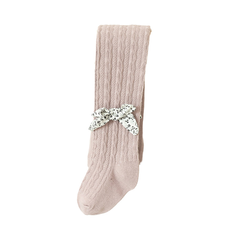 Baby Kid Girls Solid Color Bow Leggings Accessories Socks