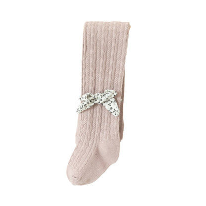 Baby Kid Girls Solid Color Bow Leggings Accessories Socks