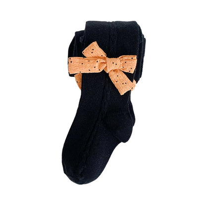 Girls Solid Color Bow Accessories Socks