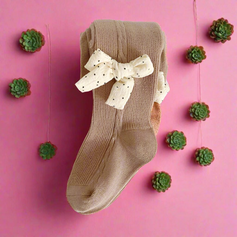 Girls Solid Color Bow Accessories Socks