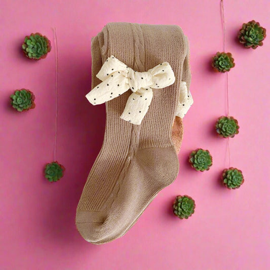 Girls Solid Color Bow Accessories Socks