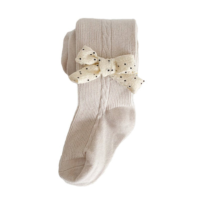 Girls Solid Color Bow Accessories Socks