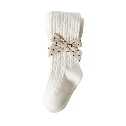 Girls Solid Color Bow Accessories Socks
