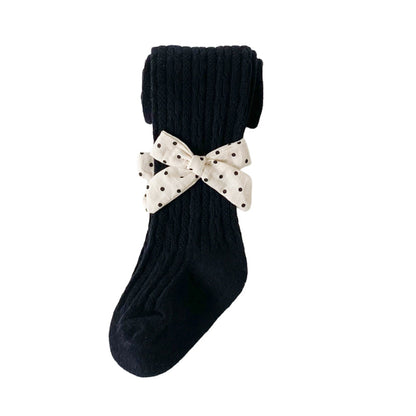 Girls Solid Color Bow Accessories Socks